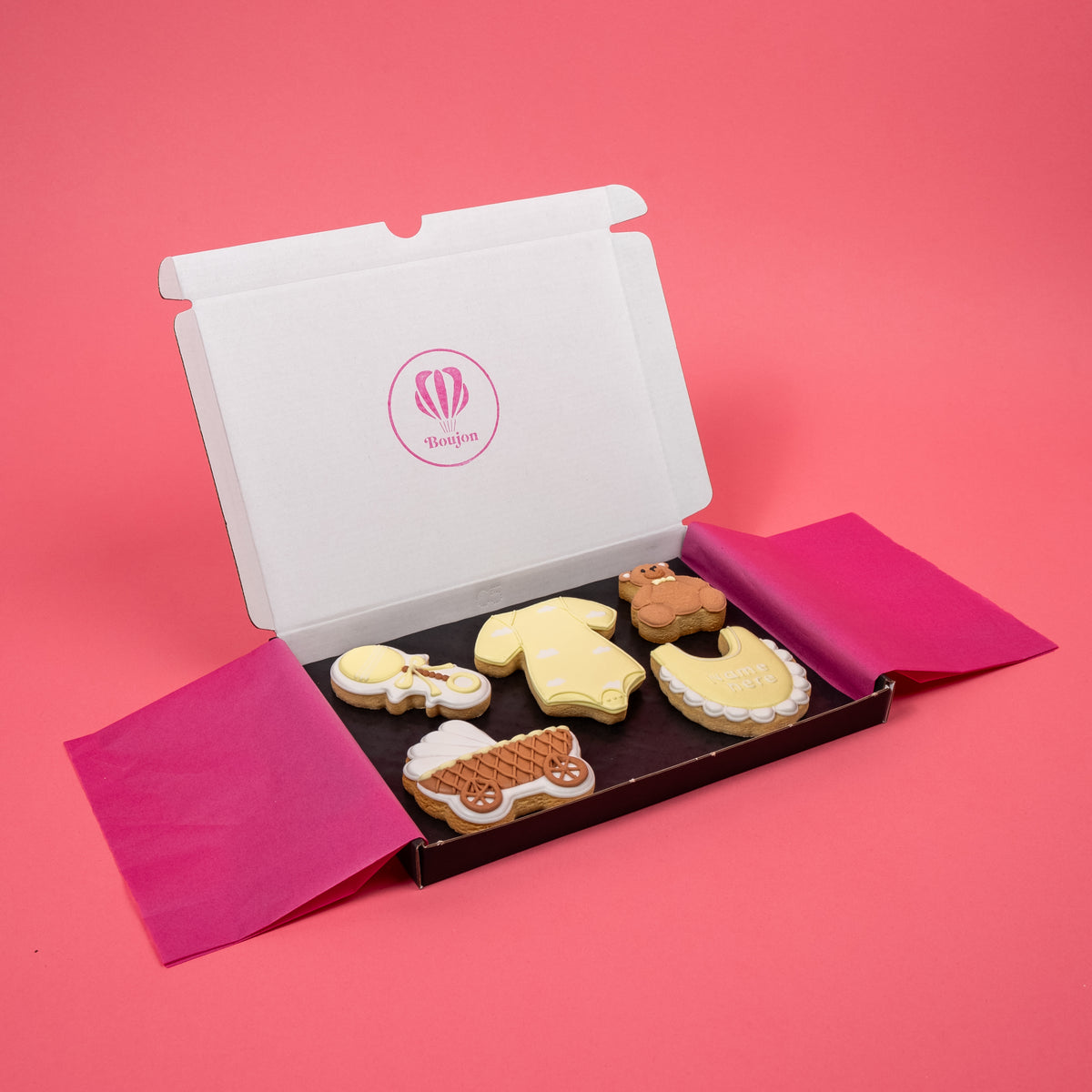 Newborn Baby Yellow Iced Biscuit Box – Large