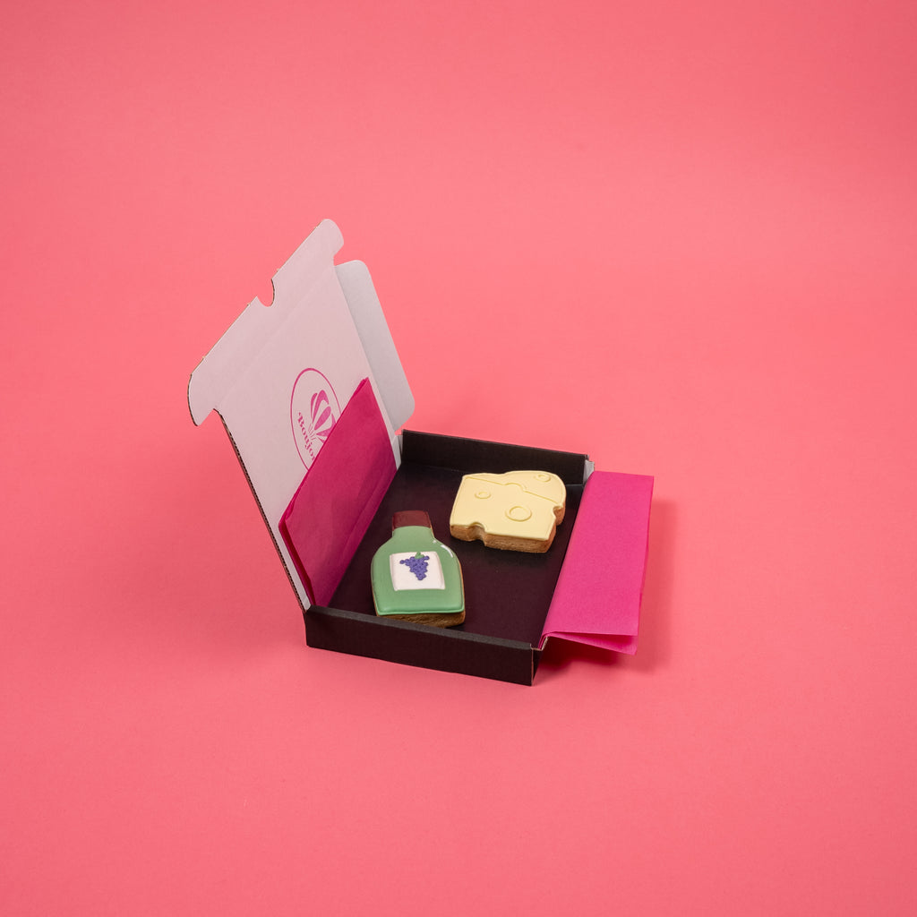 Wine & Cheese Iced Biscuit Box – Small