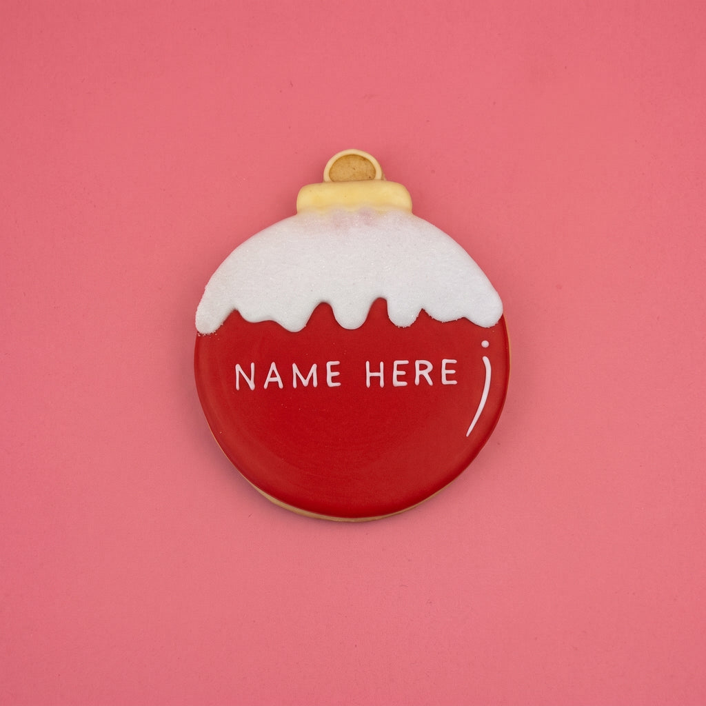 Personalised Bauble Iced Biscuit Box - Small