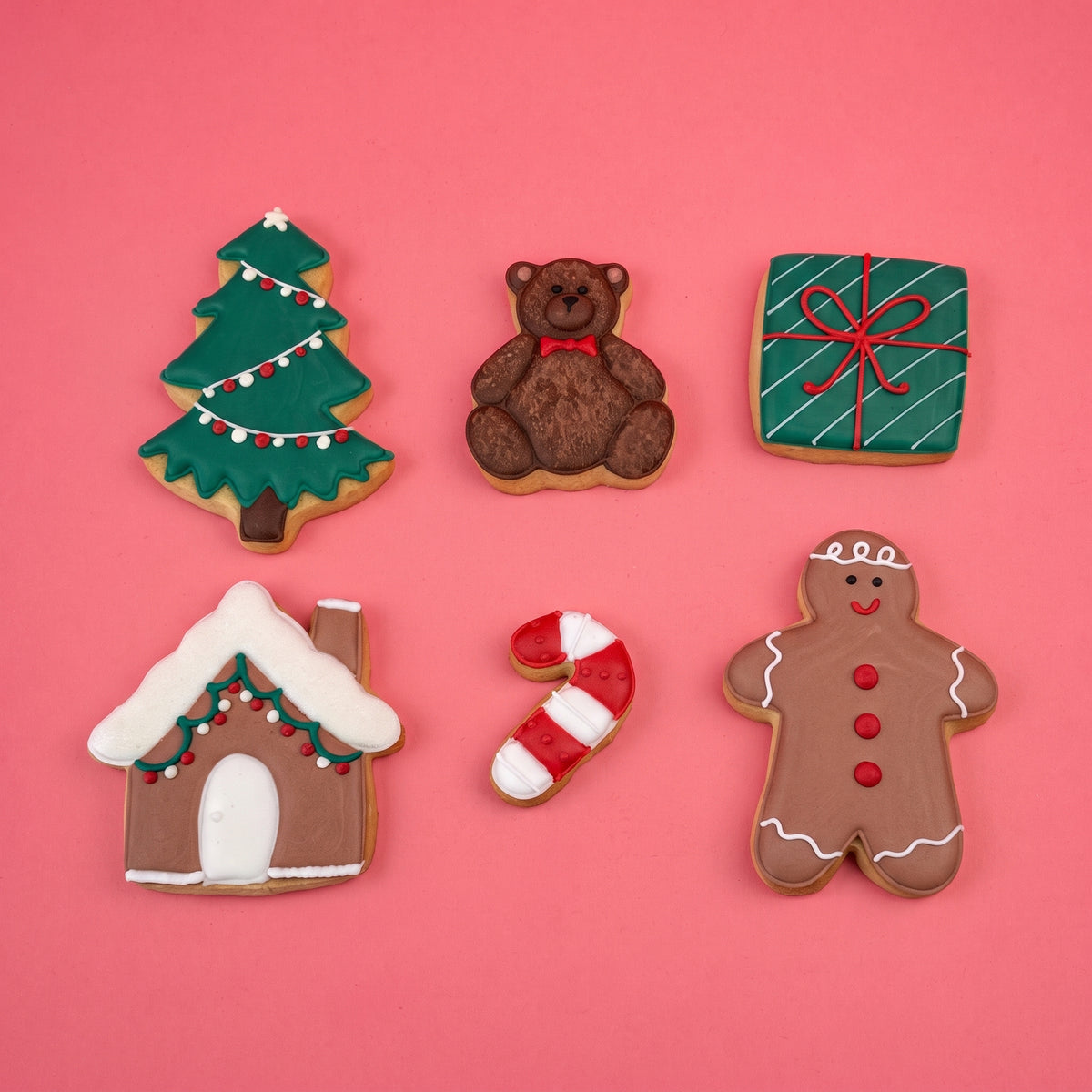 Traditional Christmas Iced Biscuit Box - Large